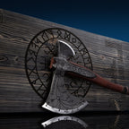 Hand-forged Leviathan axe with leather wrap