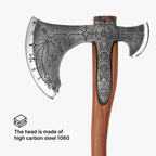 Hand-forged Leviathan axe with leather wrap