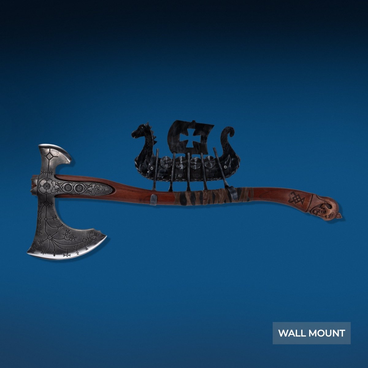 Hand-forged Leviathan axe with leather wrap