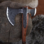 Hand-forged Leviathan axe with leather wrap