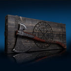 Hand-forged Leviathan axe with leather wrap