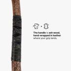 Hand-forged "Ragnarok Kratos axe" with carved handle and Glow-in-the-Dark Runes