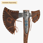 Hand-forged "Ragnarok Kratos axe" with carved handle and Glow-in-the-Dark Runes