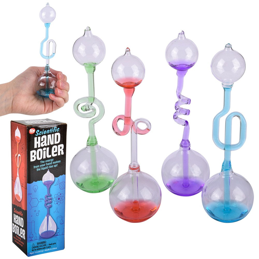 🌡️ 4 Assorted Scientific Hand Boiler Glass Heat Energy Transfer Science Toys 🧪