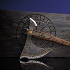 Handcrafted Leviathan axe with glow in the dark runes