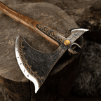 Handcrafted Leviathan axe with glow in the dark runes