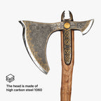 Handcrafted Leviathan axe with glow in the dark runes