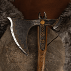 Handcrafted Leviathan axe with glow in the dark runes