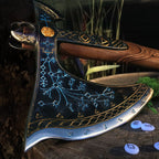 Handcrafted Leviathan axe with glow in the dark runes
