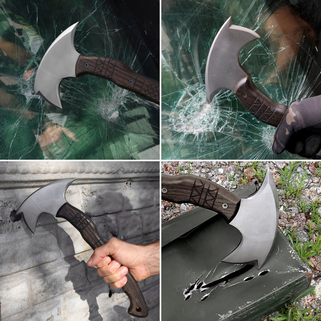 Handcrafted tomahawk "Takoda" with tribal engraving