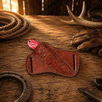 Hand-Forged Rasp Steel Cowboy Skinning Knife – Epoxy Resin Handle & Pancake Leather Sheath