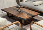 Resin Coffee Table With Walnut Legs