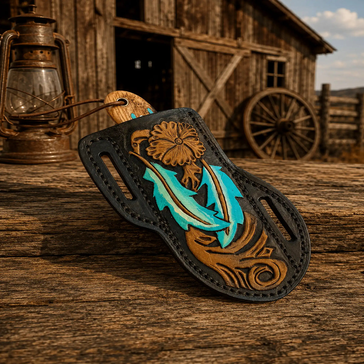 Bull Cutter Knife – Handmade Damascus Cowboy Carry Knife