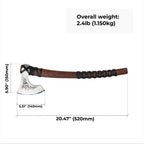 Handmade Norse axe ''Njord" with gently leather wrap