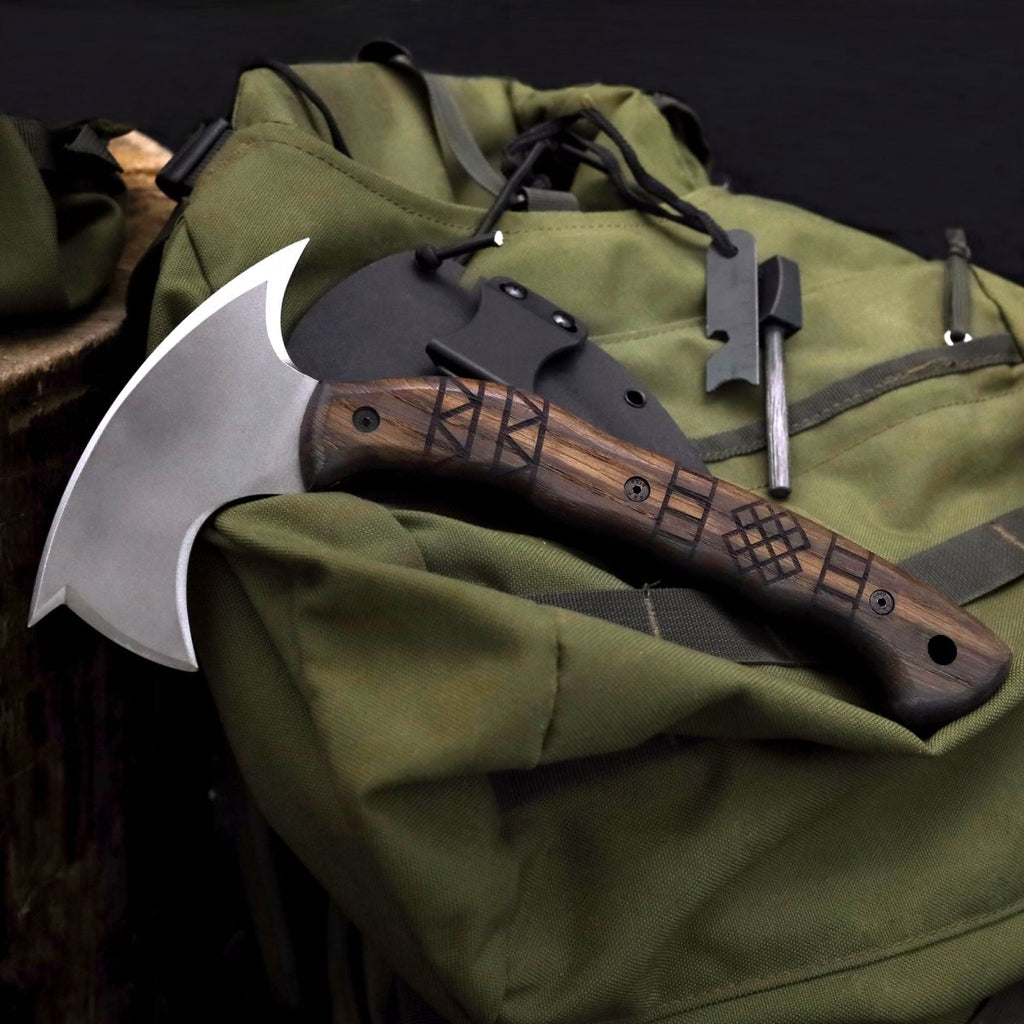 Handmade tomahawk "Dakuri" with tribal engraving