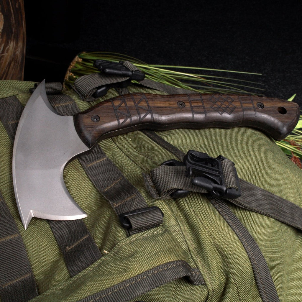 Handmade tomahawk "Dakuri" with tribal engraving