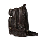 Flash Sale Full Grain Leather Men's Brown Backpack Leather Shoulder Bag