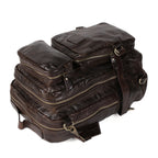 Flash Sale Full Grain Leather Men's Brown Backpack Leather Shoulder Bag