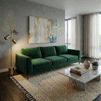 Harmony Brassed Gold Floor Lamp with Rotary Switch Triple Spots Metal Block Base