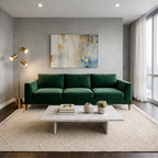 Harmony Brassed Gold Floor Lamp with Rotary Switch Triple Spots Metal Block Base