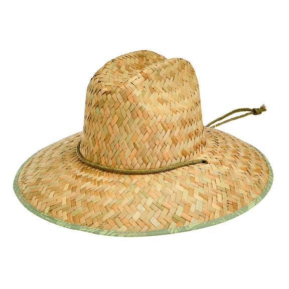Americana - Men's rush straw lifeguard with under brim print and adjustable chin cord