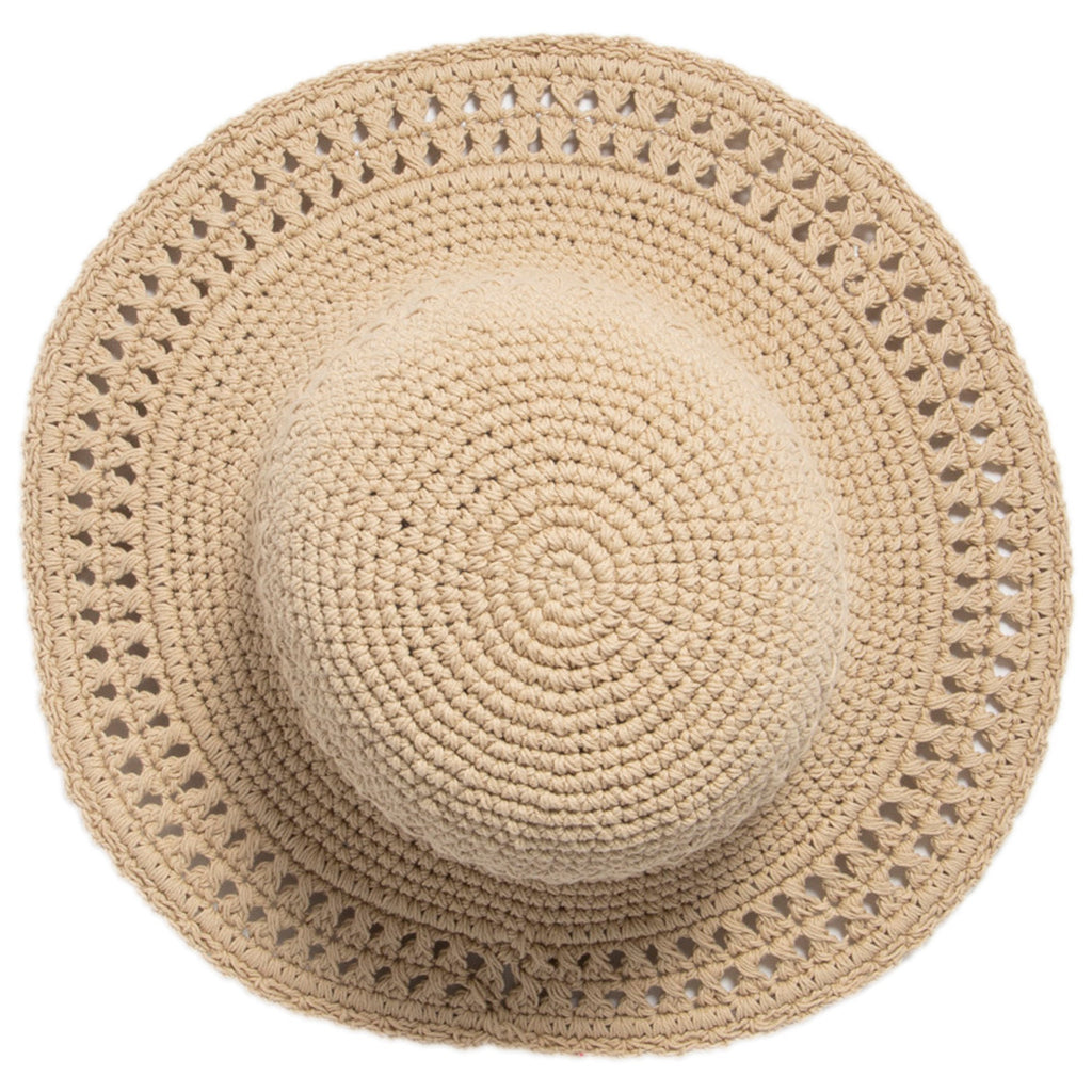 Women's Cotton Crochet Hat With A Large Brim