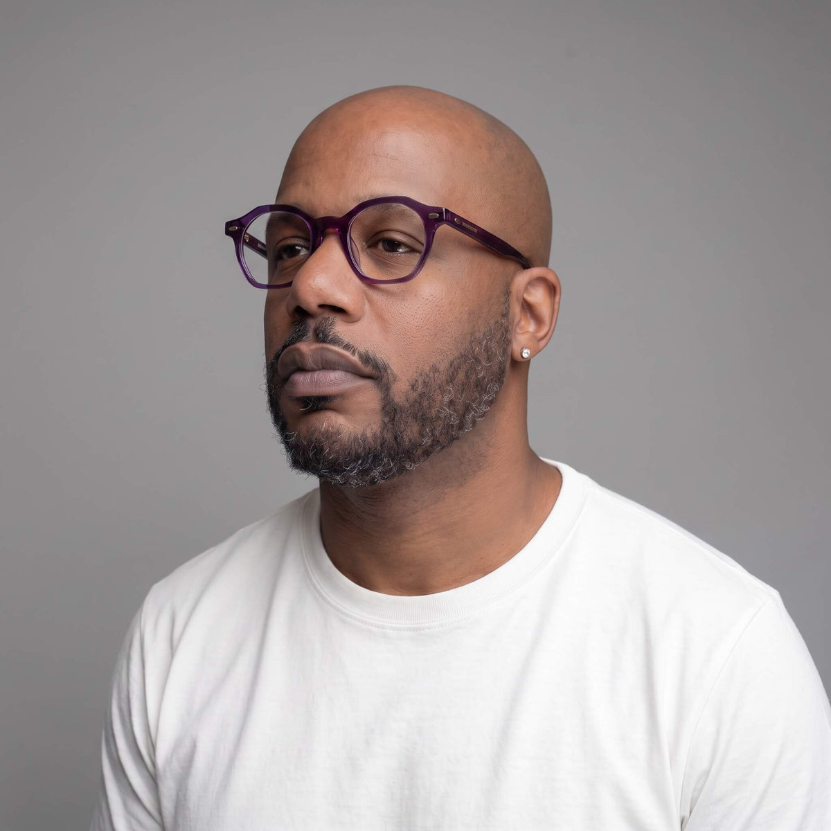 NCMPRBL Haze 46mm Geometric Eyeglasses, Smoked Violet
