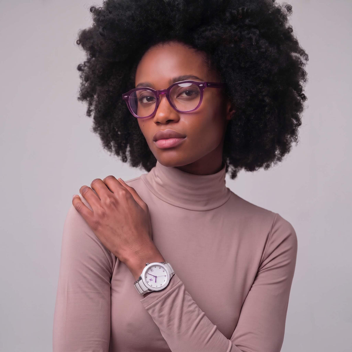 NCMPRBL Haze 46mm Geometric Eyeglasses, Smoked Violet