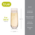 Stemless Champagne Flutes Set of 8