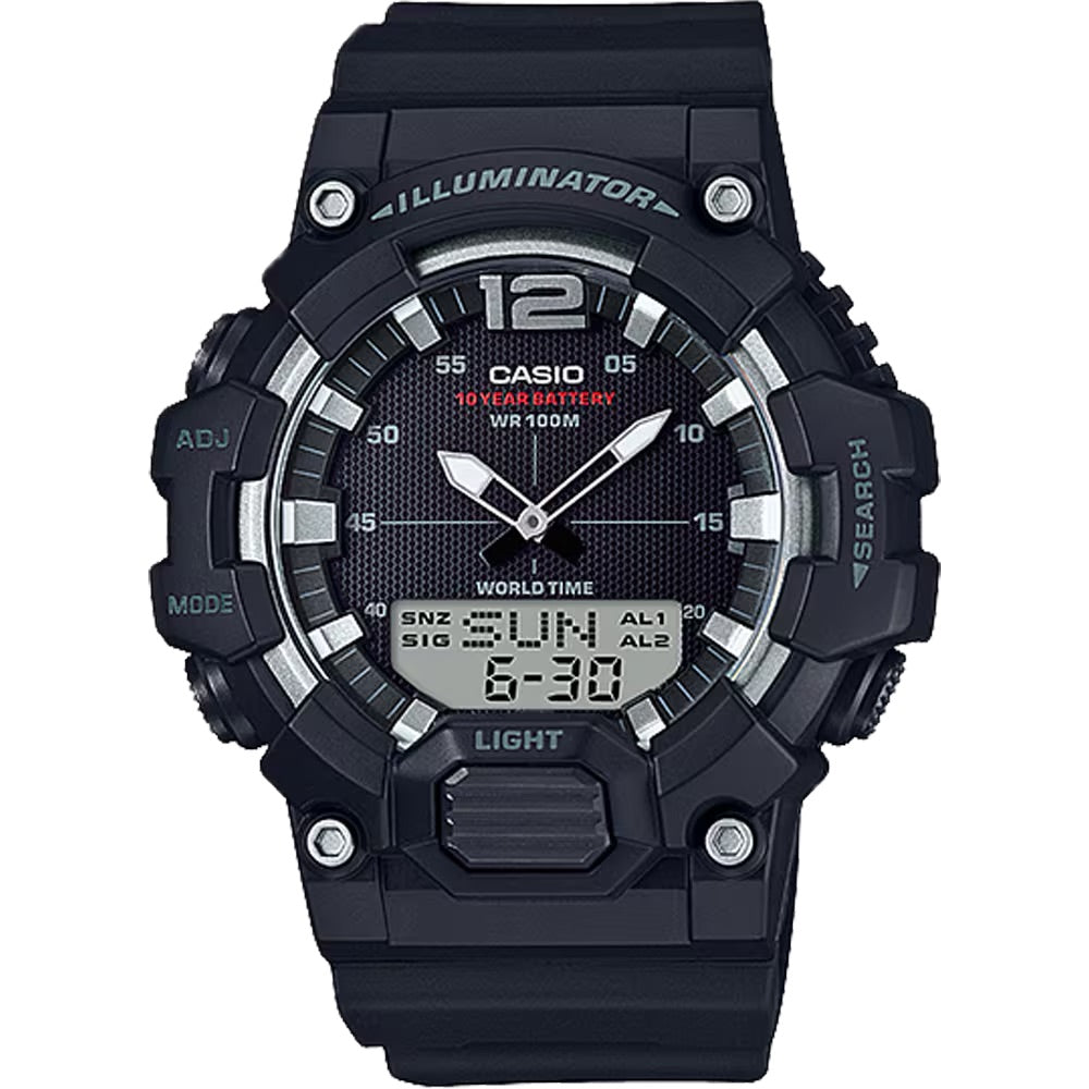 Casio Men's Heavy-Duty Analog-Digital Watch with Black Dial - HDC-700-1AV