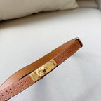 Hermes Men Gold Buckle Belt 'Brown'
