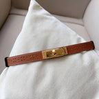 Hermes Men Gold Buckle Belt 'Brown'
