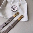 Hermes Men Gold Buckle Belt 'Grey'