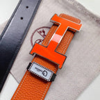 Hermes Men Orange Buckle Belt 'Orange'