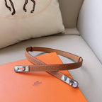Hermes Men Silver Buckle Belt 'Brown'