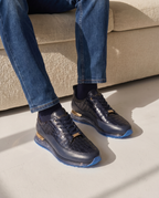 The Marseille Navy Blue Leather Men Sneaker