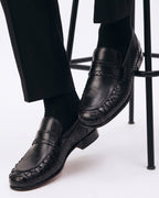 The Aurelio Black Python & Baby Buffalo Leather Penny Loafer