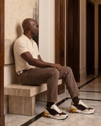 The Bellagio White & Gold Leather Men Sneaker