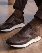 The Arcadia Brown Leather Men Sneaker