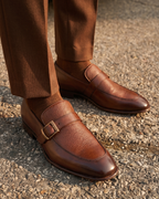 The Marquez Tan Baby Buffalo & Deer Leather Loafer Men Shoe