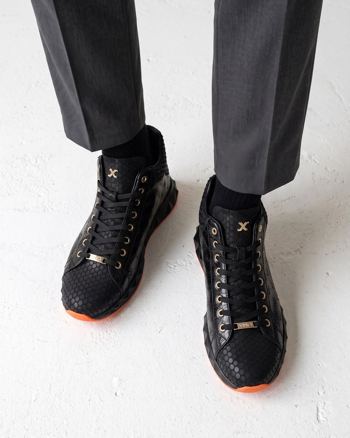 The Caesars Black Leather High-Top Men Sneaker
