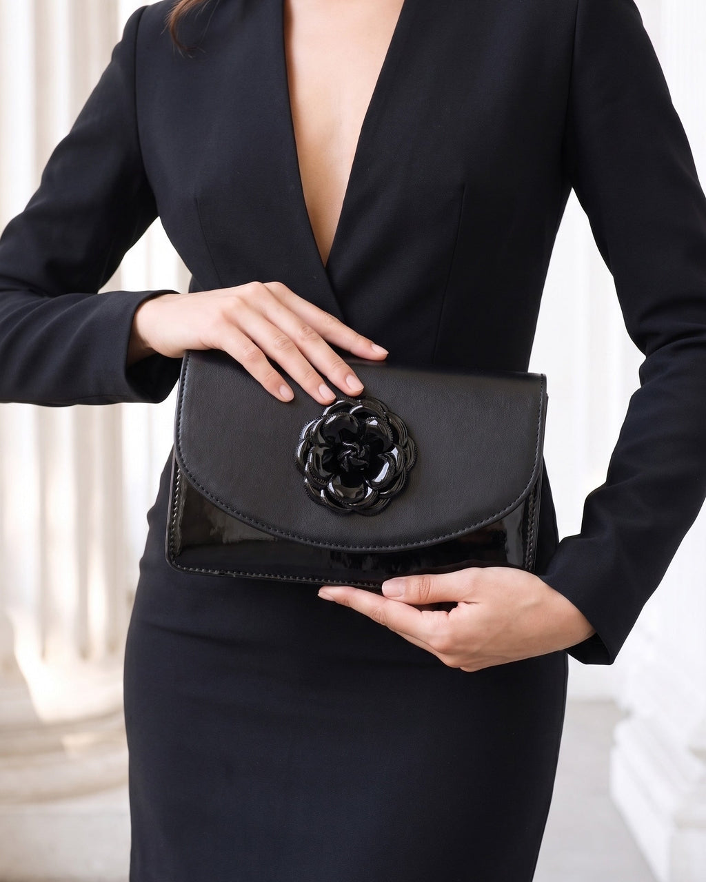 The Bellarose Black Quilted Leather Women Heel