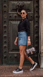 The Burano Black & White  Leather Women Sneaker