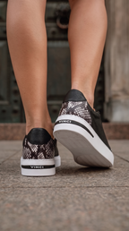 The Burano Black & White  Leather Women Sneaker