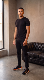 The Milford  Black  Leather Men Sneaker