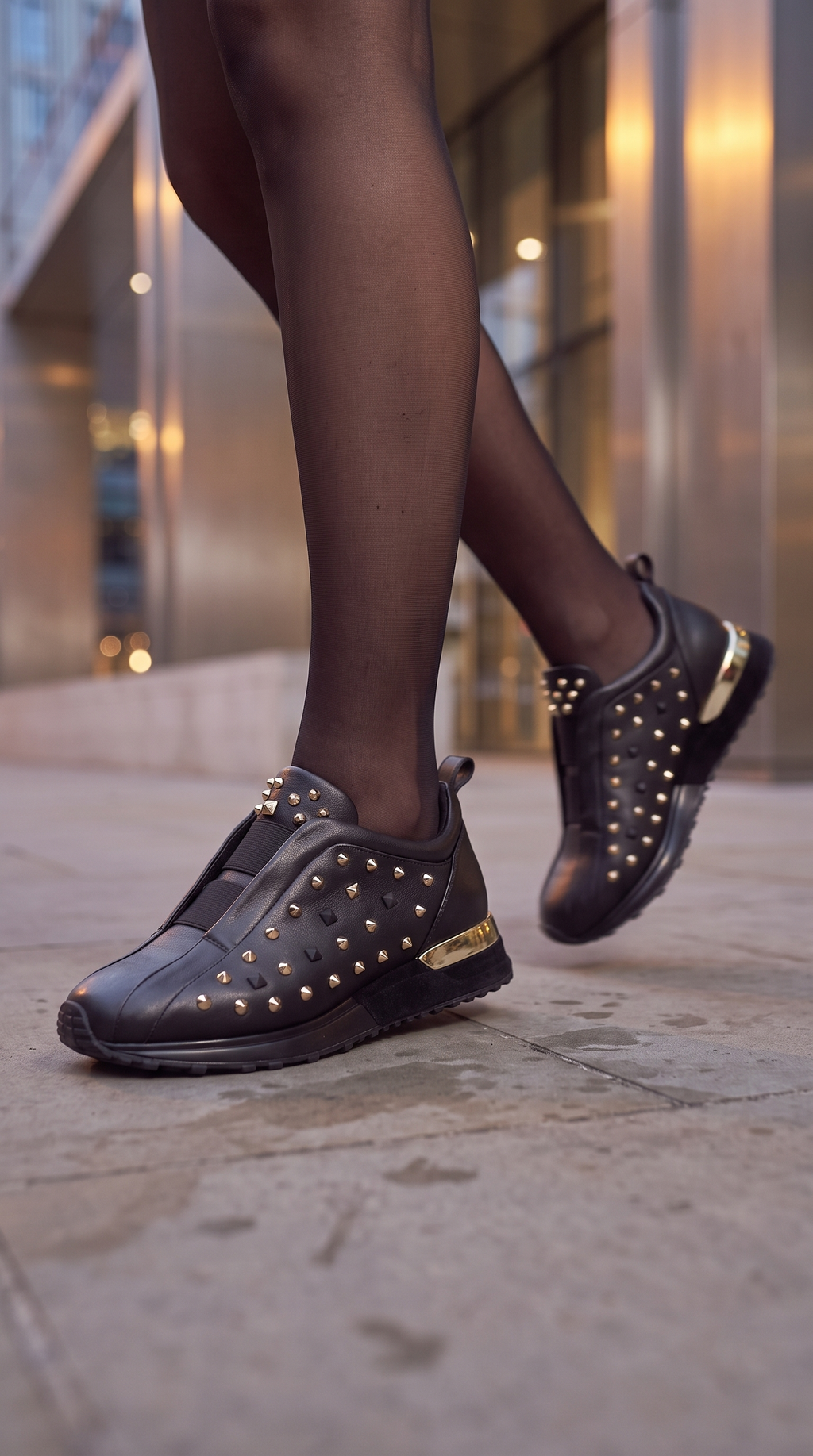 The Infanta Black Spike Leather Women Sneaker Limited Edition