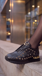 The Infanta Black Spike Leather Women Sneaker Limited Edition