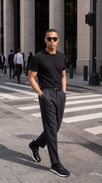 The Arcadia Black Leather Men Sneaker