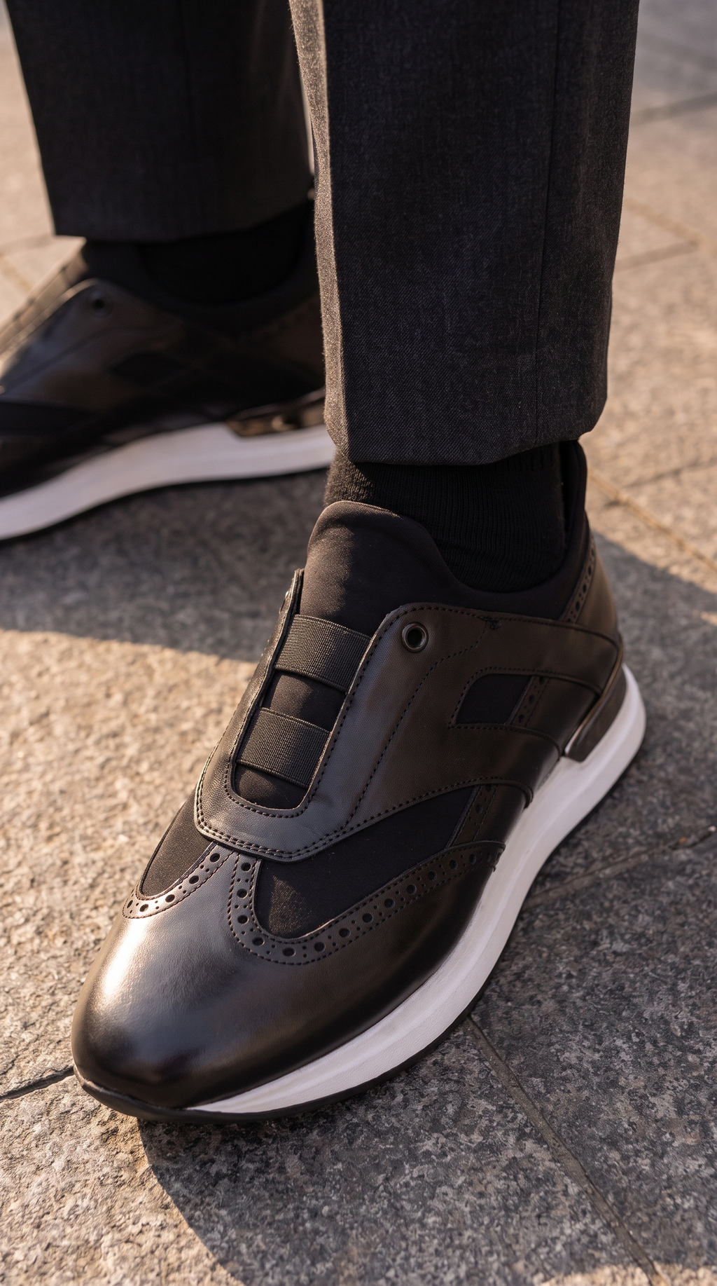 The Arcadia Black Leather Men Sneaker