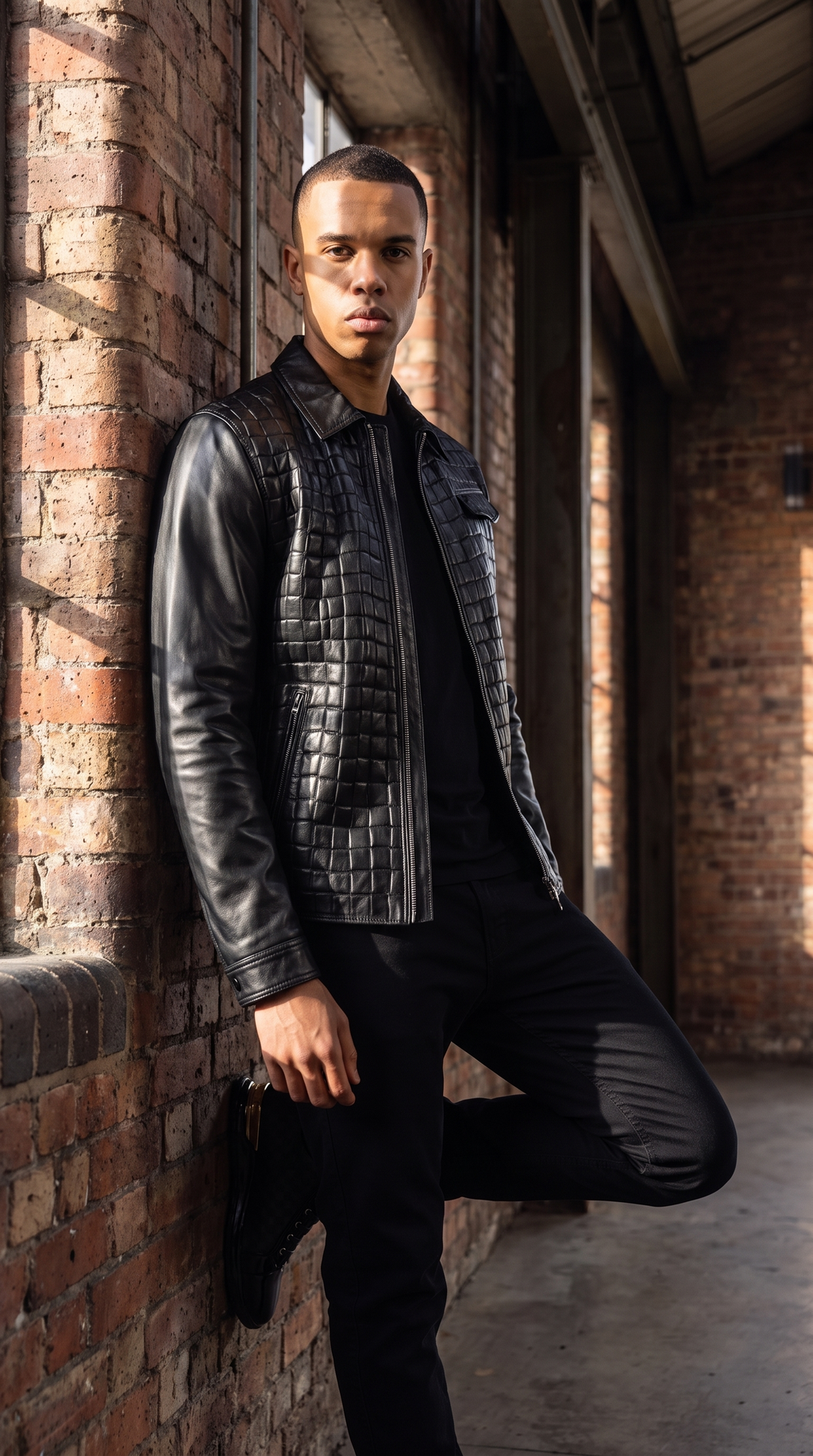 The Emerson Black Leather Men Jacket
